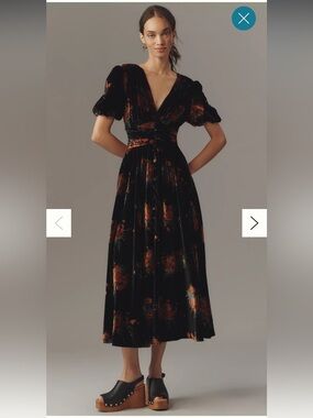 The Katerina Button Front Dress Velvet Edition by anthropology.